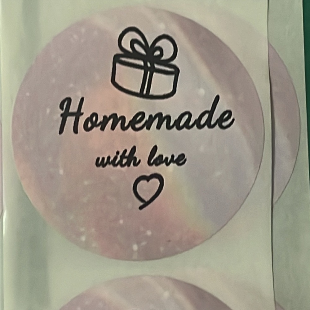Homemade With Love 2” Stickers Hand Crafted